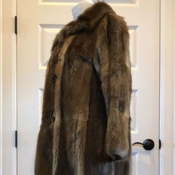 Super Cute Vintage Muskrat Double Breasted Coat - Picture 4 of 14